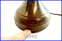 Vintage Slag Glass and Brass Table Lamp in Working Condition 20.5 Tall 12 Wide