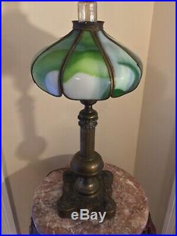 Vintage Slag glass & Brass Night Lamp