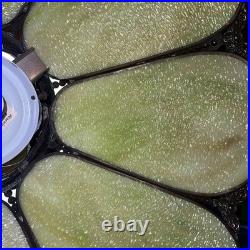 Vintage Stained Glass Green Slag Hanging Light Fixture Tulip Design
