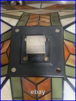 Vintage Stickley Style Arts And Crafts Slag Glass Lamp Unique Art Deco