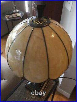 Vintage Sugar Beige Slag Glass Lamp