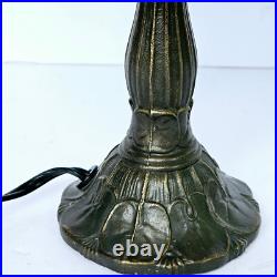 Vintage Tiffa-Mini Table Lamp with Slag Glass Dome Shade Tested Working M908.4