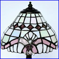 Vintage Tiffa-Mini Table Lamp with Slag Glass Dome Shade Tested Working M908.4