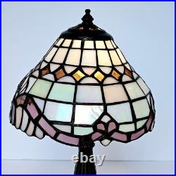 Vintage Tiffa-Mini Table Lamp with Slag Glass Dome Shade Tested Working M908.4