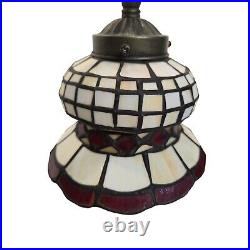 Vintage Tiffany Slag Style Stretching Cat Sculpture 15 Table Lamp Heavy Works