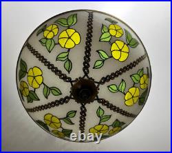 Vintage Tiffany Style Ornate Metal Slag Glass Table Lamp