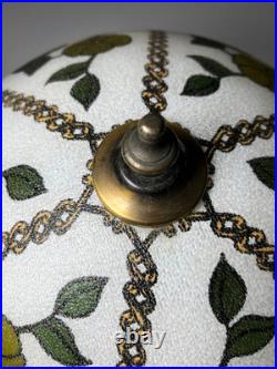 Vintage Tiffany Style Ornate Metal Slag Glass Table Lamp