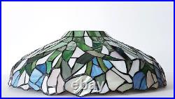 Vintage Tiffany Style Stained Glass Slag Leaded Lamp Shade