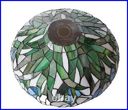 Vintage Tiffany Style Stained Glass Slag Leaded Lamp Shade