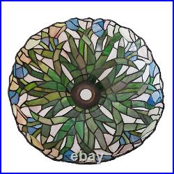 Vintage Tiffany Style Stained Glass Slag Leaded Lamp Shade