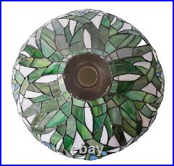 Vintage Tiffany Style Stained Glass Slag Leaded Lamp Shade