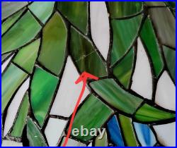 Vintage Tiffany Style Stained Glass Slag Leaded Lamp Shade