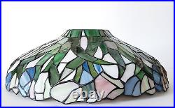 Vintage Tiffany Style Stained Glass Slag Leaded Lamp Shade