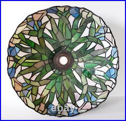 Vintage Tiffany Style Stained Glass Slag Leaded Lamp Shade