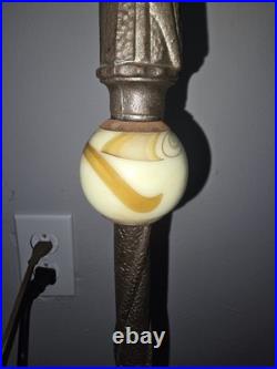 Vintage Uranium Slag Glass Stand Up Floor Lamp