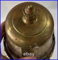 Vintage Victorian Era Bras Slag Glass Hanging Light Shade