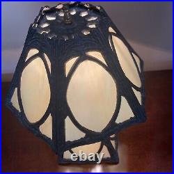 Vintage Victorian Slag Stained Glass Lamp. 3 Way Lighting