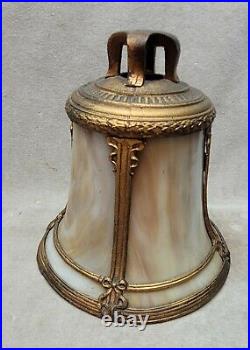 Vintage WW1 Woodrow Wilson Lamp with Caramel Slag glass shade