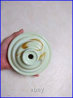 Vintage / antique Houzex slag glass footed lamp base marble swirl 1920's or 1930