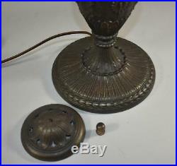 Vintage leaded Panel Slag Glass Lamp Base