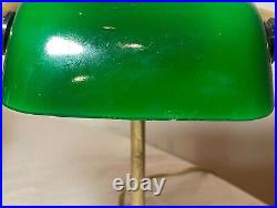 Vintage miniature mini brass green slag glass salesman sample electric desk lamp