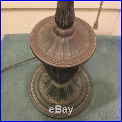 Vintage signed Bradley & Hubbard slag glass lamp for repair