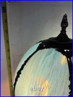 Vintage slag glass table lamp, design draws-inspiration from the Art Nouveau
