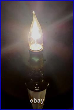 Vtg. 1930's Black and Slag Glass Lamp, Houze Glass Co, working