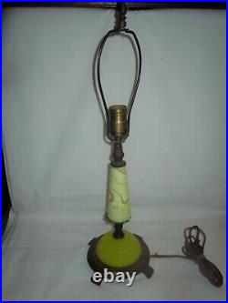 Vtg 21 Art Deco Jadeite Uranium Slag Vaseline Houze Glass Table Lamp Akro Agate