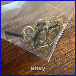 Vtg Antique Caramel Slag Glass Mission Art Deco Beaded Tassel Lamp Shade 12