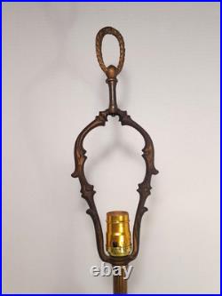 Vtg Art Deco Era Uranium Slag Glass Spacer Orb Polychrome Cast Iron Table Lamp Vtg Art Deco Era Uranium Slag Glass Spacer Orb Polychrome Cast Iron Table Lamp