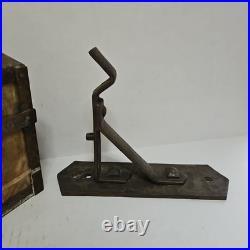 Vtg Arts Crafts Mission Lantern Sconce Slag Glass Brass Hanging Bracket Light