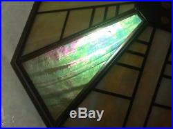 Vtg Carmel Slag Glass With copper Lamp Shade 8 Panels 15 X 15 A BEAUTY