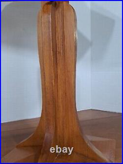 Vtg Dale Tiffany Arts & Crafts Mission Slag Table Lamp 28 Wood Stained Glass Vtg Dale Tiffany Arts & Crafts Mission Slag Table Lamp 28 Wood Stained Glass