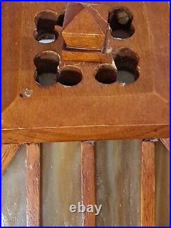 Vtg Dale Tiffany Arts & Crafts Mission Slag Table Lamp 28 Wood Stained Glass Vtg Dale Tiffany Arts & Crafts Mission Slag Table Lamp 28 Wood Stained Glass
