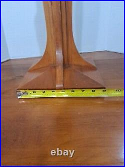 Vtg Dale Tiffany Arts & Crafts Mission Slag Table Lamp 28 Wood Stained Glass Vtg Dale Tiffany Arts & Crafts Mission Slag Table Lamp 28 Wood Stained Glass