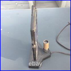 Vtg Frankart Style Billings Bronze Art Deco Nude Lady Nymph Slag Glass Lamp