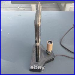 Vtg Frankart Style Billings Bronze Art Deco Nude Lady Nymph Slag Glass Lamp