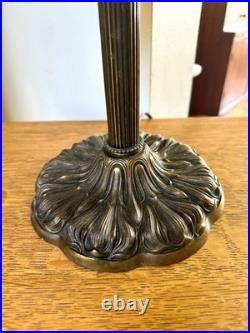 Vtg Miller 952 Slag Glass Lamp Ornate Miller Base with Multicolor Slag Glass