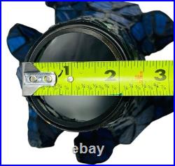 Vtg Pair Floral Slag Glass Pond Lily Tiffany Style Gooseneck 2 Light Table Lamps