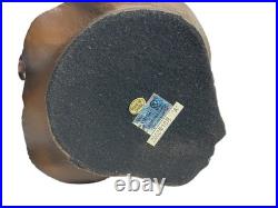 Vtg Pair Floral Slag Glass Pond Lily Tiffany Style Gooseneck 2 Light Table Lamps