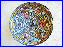 Vtg Stained Slag Glass Lamp Shade 100's MULTI-COLORED pcs. Leaded One of a Kind