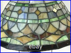 Vtg Stained Slag Glass Lamp Shade Arts & Crafts Mission Deco Tiffany Style 13.5