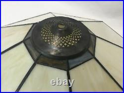 Vtg Stained Slag Glass Lamp Shade Arts & Crafts Mission Deco Tiffany Style 18