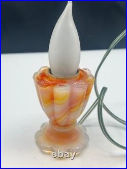 Vtg swirled slag glass lamp''GLOWS'