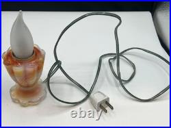 Vtg swirled slag glass lamp''GLOWS' Vtg swirled slag glass lamp''GLOWS'