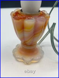 Vtg swirled slag glass lamp''GLOWS' Vtg swirled slag glass lamp''GLOWS'