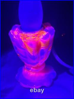 Vtg swirled slag glass lamp''GLOWS' Vtg swirled slag glass lamp''GLOWS'