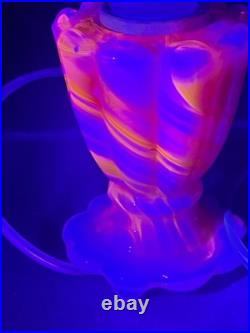 Vtg swirled slag glass lamp''GLOWS' Vtg swirled slag glass lamp''GLOWS'