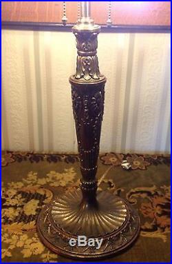 WILKINSON leaded glass lamp signed- Handel Tiffany arts crafts slag glass era